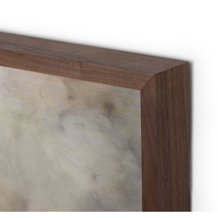 Large Walnut Framed Coastal Canvas Print