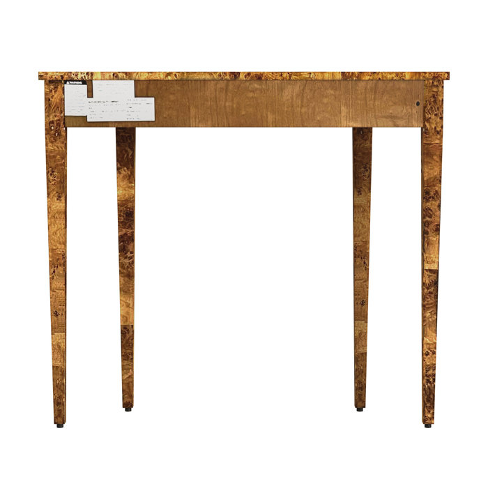 Chester 36" Honey Burl Wood Demilune Console Table