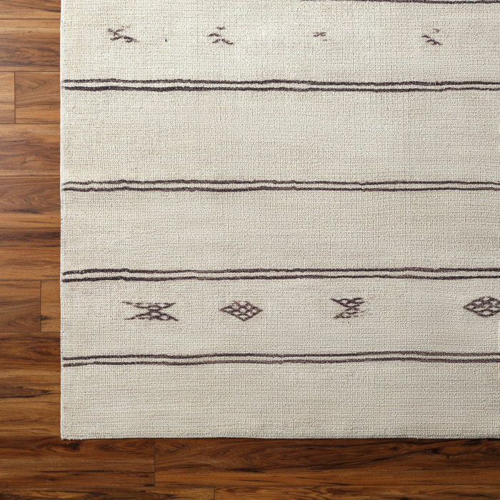 Modern Gray Stripe Synthetic Area Rug 6 ft 7 in Square