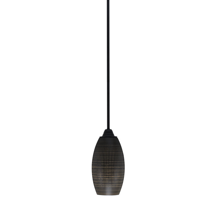 Paramount Matte Black Glass Mini Pendant Light