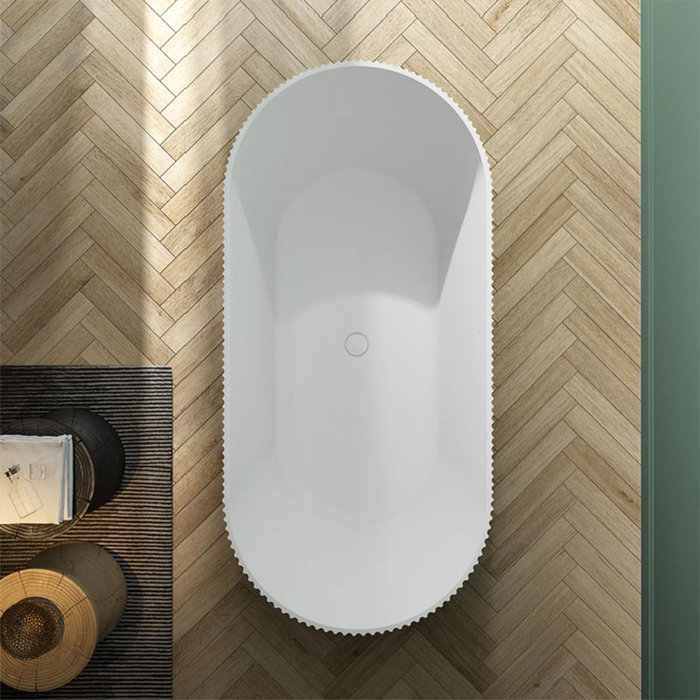 67'' White High-Gloss Acrylic Freestanding Double Slipper Bathtub