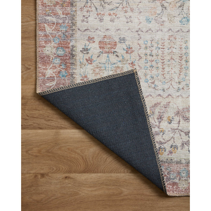 Maison Gallerie Cream Floral 3' Round Synthetic Area Rug