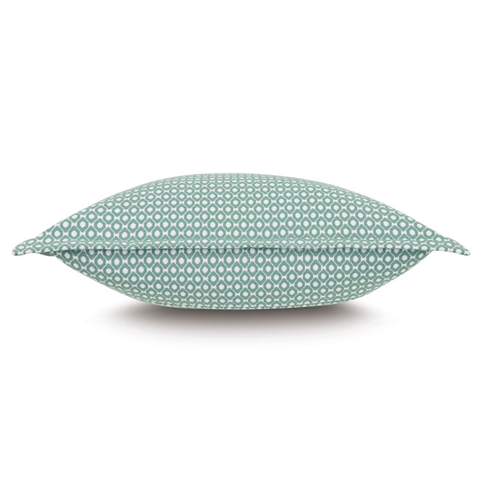 Belize Green and White Geometric Cotton Blend Euro Sham