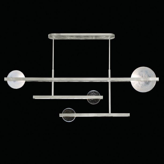 Selene Silver Leaf 6-Light LED Island Pendant with Clear/White Glass