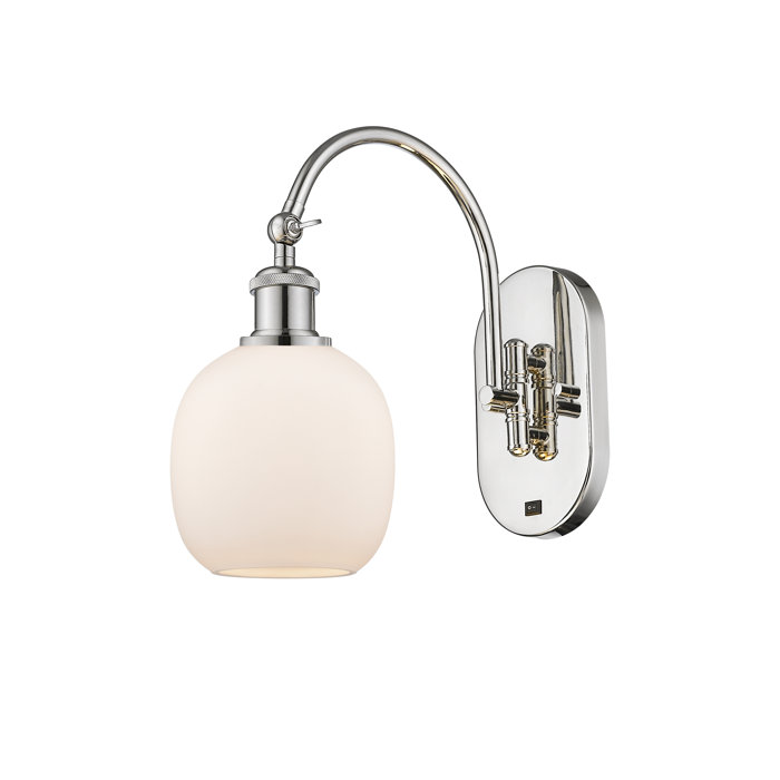 Belfast Polished Nickel 12.75" Steel Swing Arm Sconce