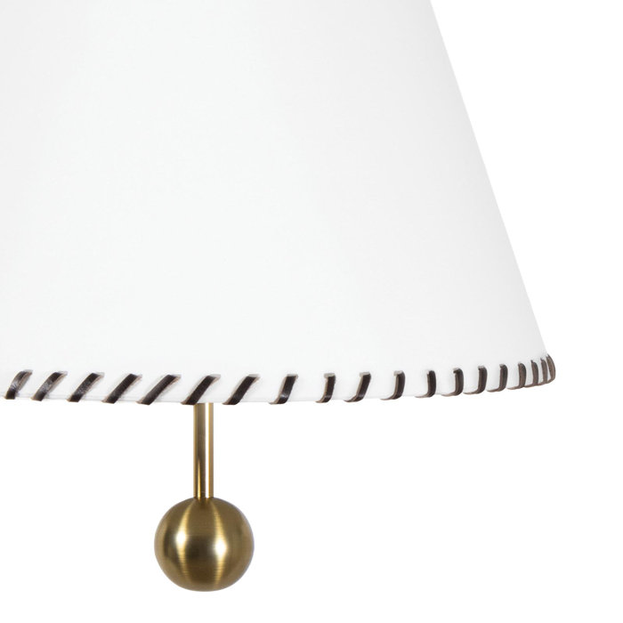 Natural Brass Linen Shade 2-Light Pendant