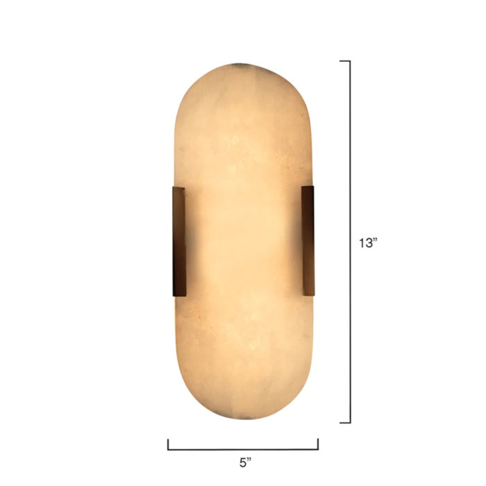 Delphi Antique Brass 2-Light Alabaster Wall Sconce