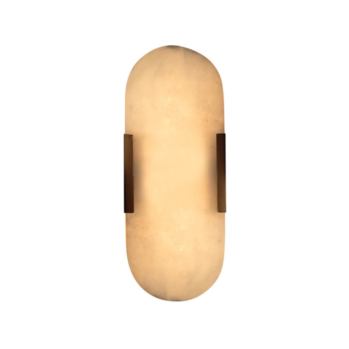 Delphi Antique Brass 2-Light Alabaster Wall Sconce