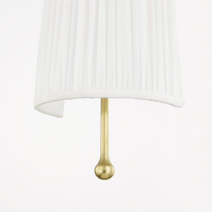Adeline Aged Brass Sconce with Faux White Silk Shade