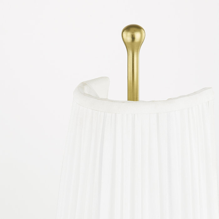 Adeline Aged Brass Sconce with Faux White Silk Shade