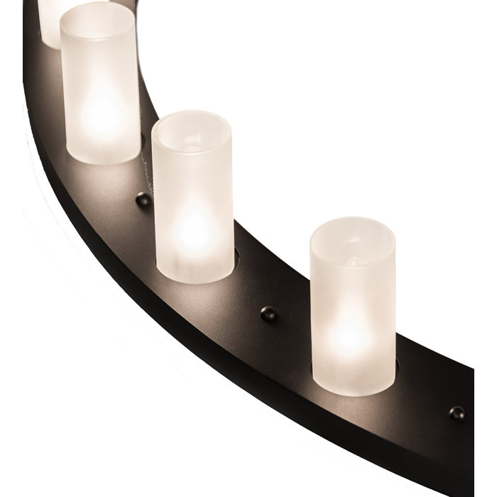 Black Two-Tier 36-Light Wagon Wheel Chandelier