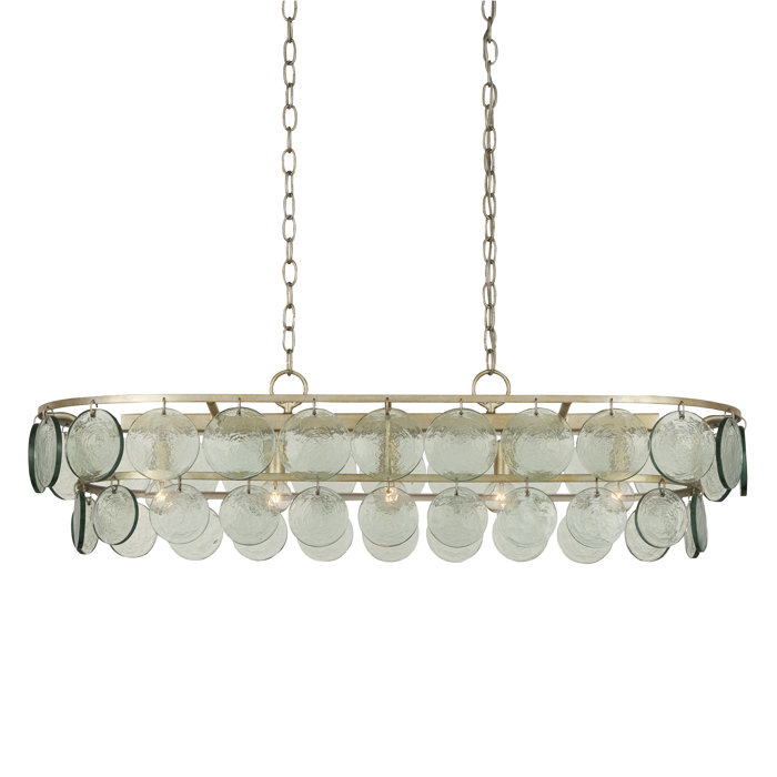 Silver Leaf 5-Light Chandelier with Recycled Glass Discs