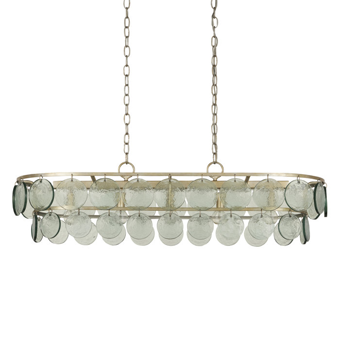 Silver Leaf 5-Light Chandelier with Recycled Glass Discs