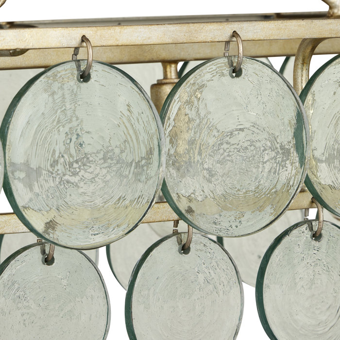 Silver Leaf 5-Light Chandelier with Recycled Glass Discs