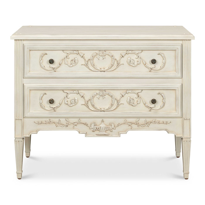 Antoinette Ivory 2-Drawer Traditional Walnut Dresser