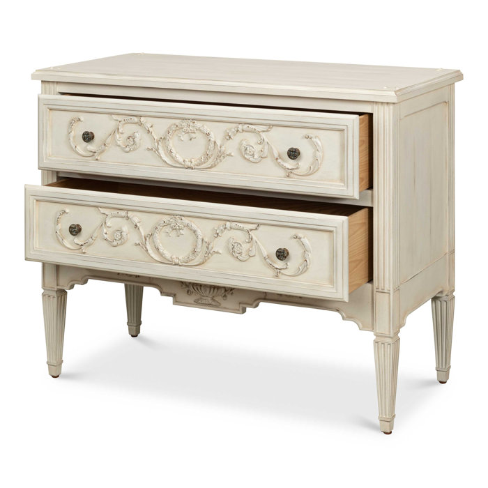 Antoinette Ivory 2-Drawer Traditional Walnut Dresser