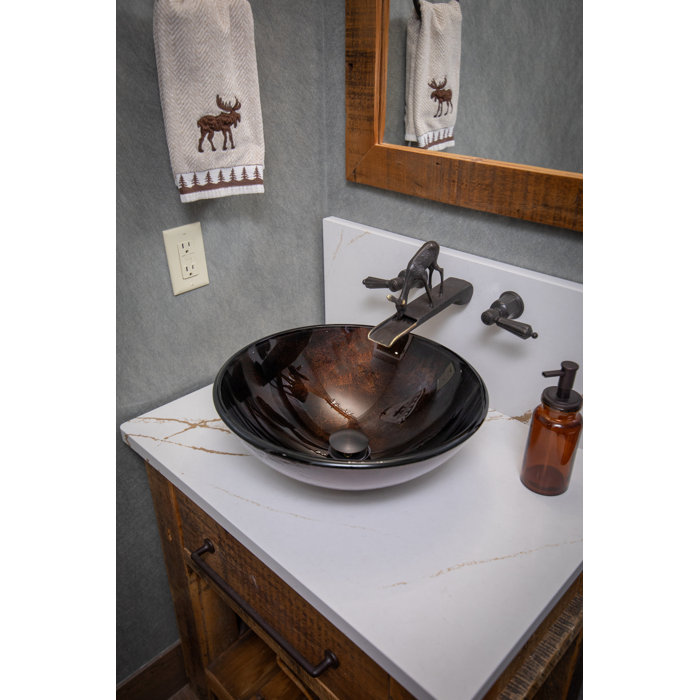 Eden Brown and Gold Tempered Glass Vessel Sink