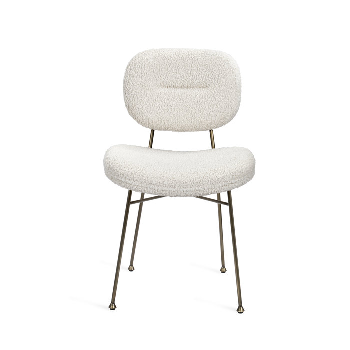 Down Faux Shearling and Bronze Upholstered Side Chair