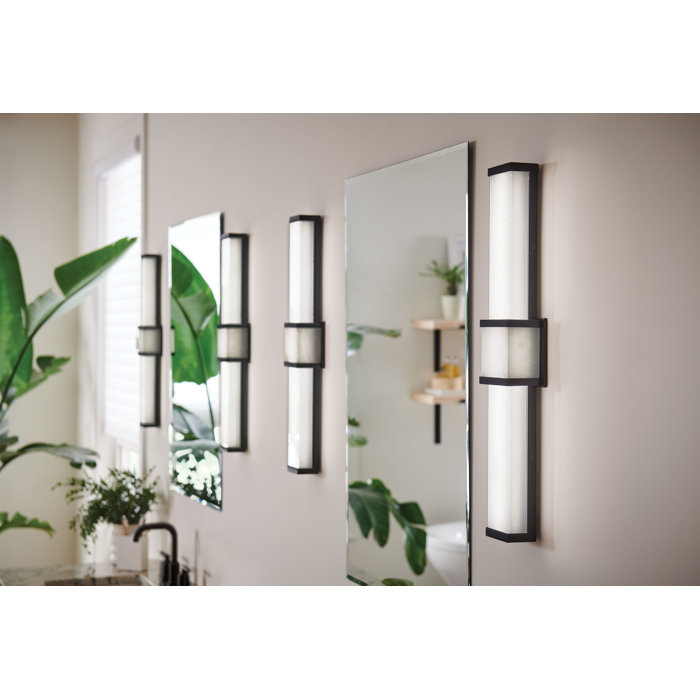 Pietra Luxe Black LED Bath Vanity Light, 24" Integrated