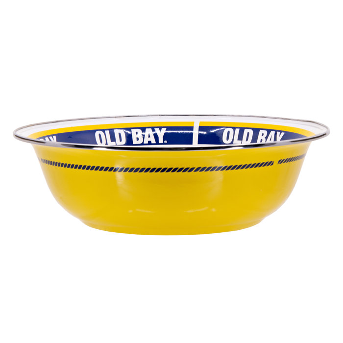 Yellow and Blue Ceramic 4 Qt Serving Bowl