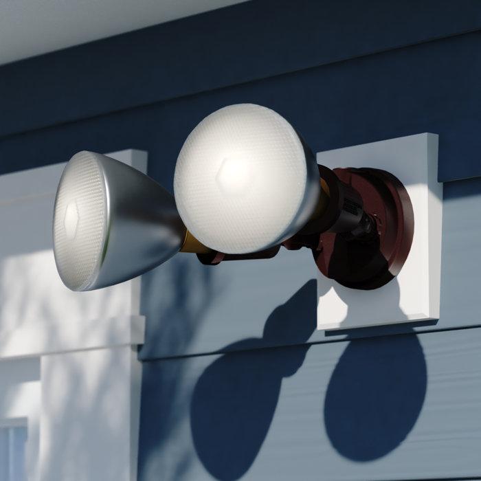 Bronze Dual-Head Outdoor Security Flood Light