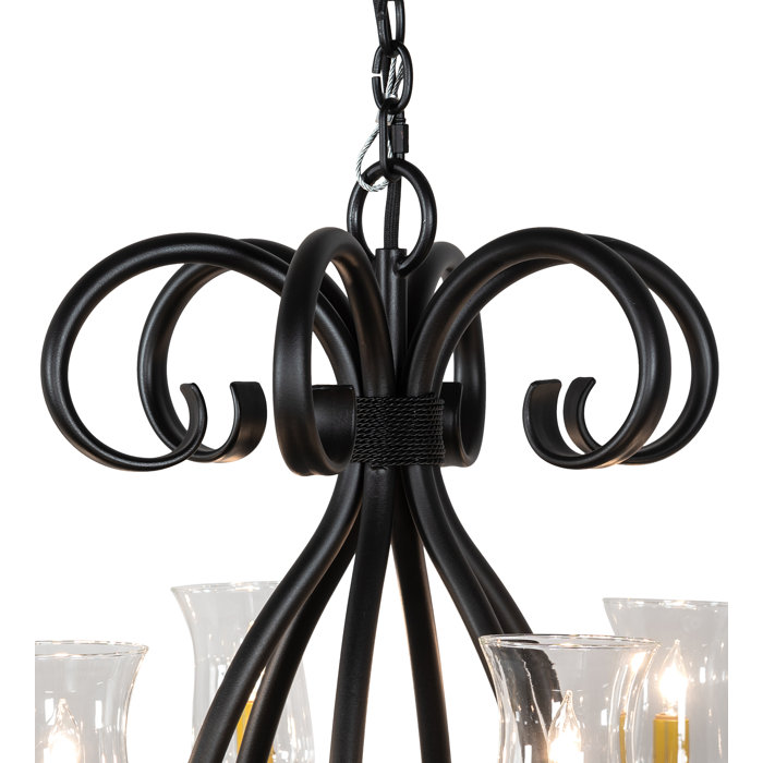 Sienna Black and Clear Glass 18-Light Chandelier