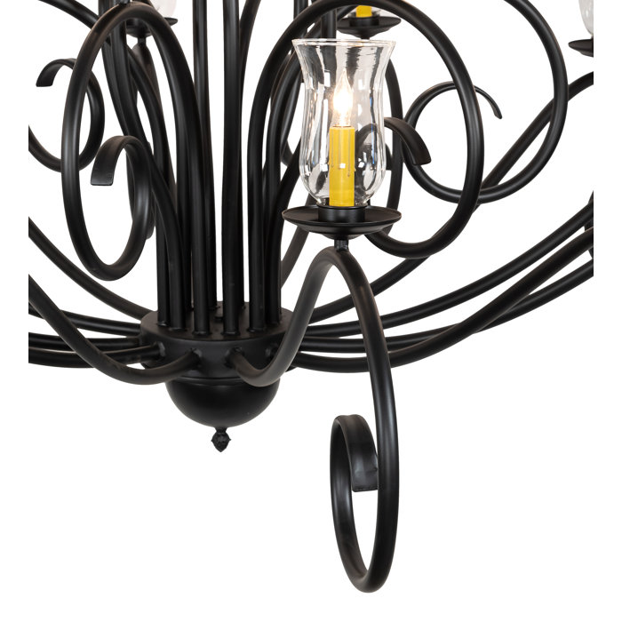 Sienna Black and Clear Glass 18-Light Chandelier
