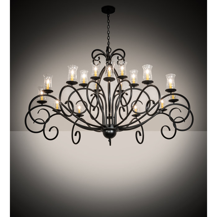 Sienna Black and Clear Glass 18-Light Chandelier