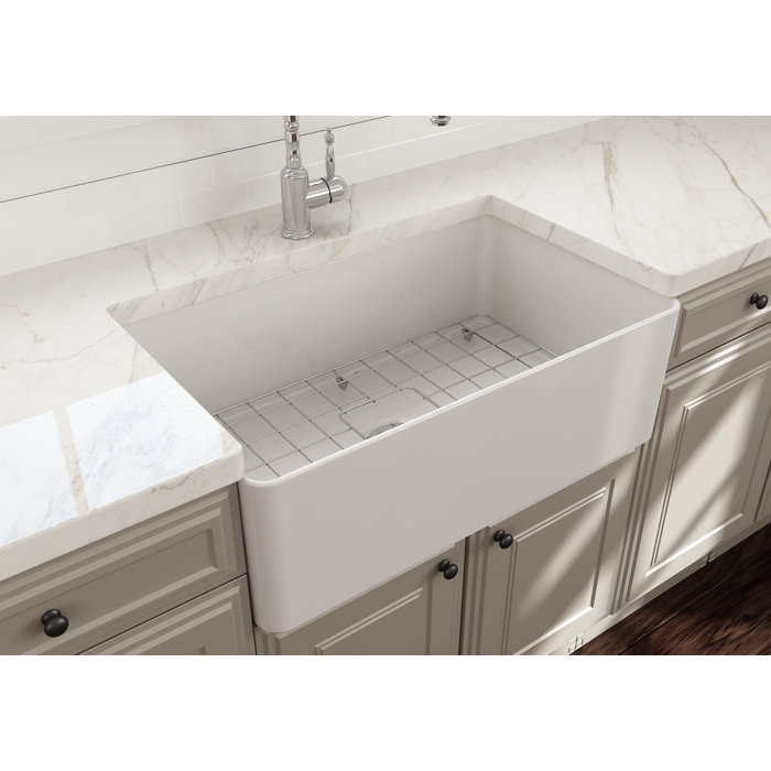 Aderci 30'' White Fireclay Farmhouse Apron-Front Kitchen Sink