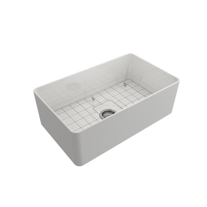 Aderci 30'' White Fireclay Farmhouse Apron-Front Kitchen Sink