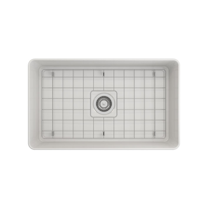 Aderci 30'' White Fireclay Farmhouse Apron-Front Kitchen Sink