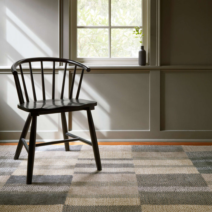 Gray and Taupe Hand-Knotted Wool and Viscose Rug