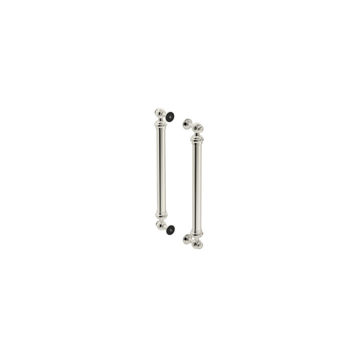 Victorian Polished Nickel Shower Door Handles, 16-7/16"