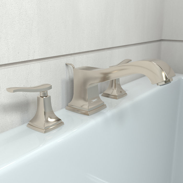Elegant Polished Nickel 3-Hole Widespread Faucet with Lever Handles