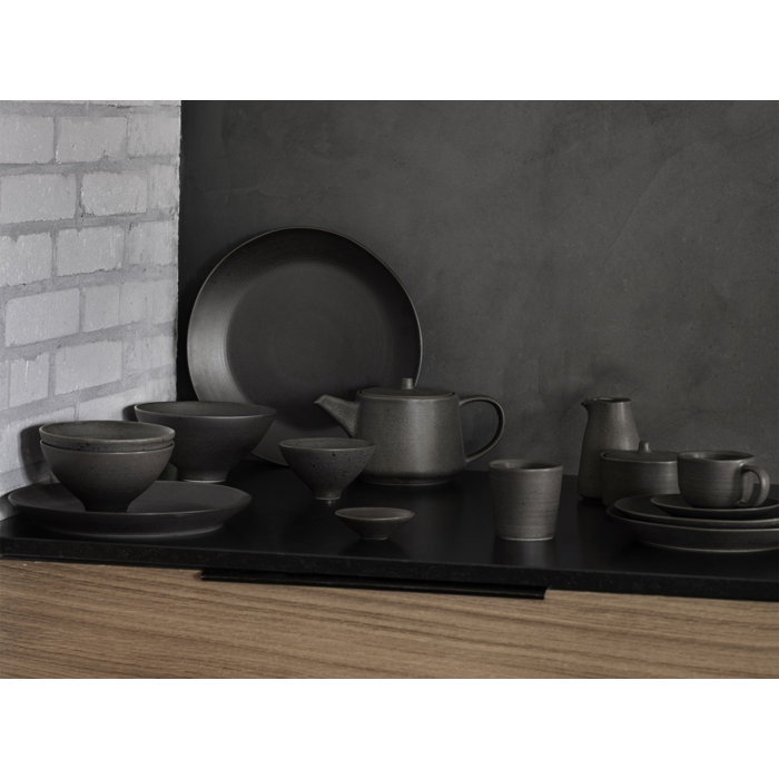 Espresso Ceramic Minimalist Dinner Plate with Semi-Matt Glaze