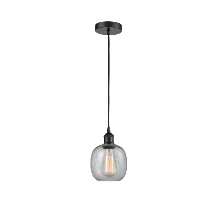Edison Matte Black 9" Indoor/Outdoor Mini Globe Pendant