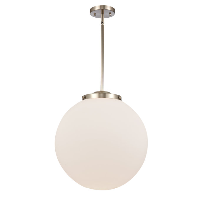 Beacon 17" Brushed Satin Nickel Sphere Pendant with Glass Globe