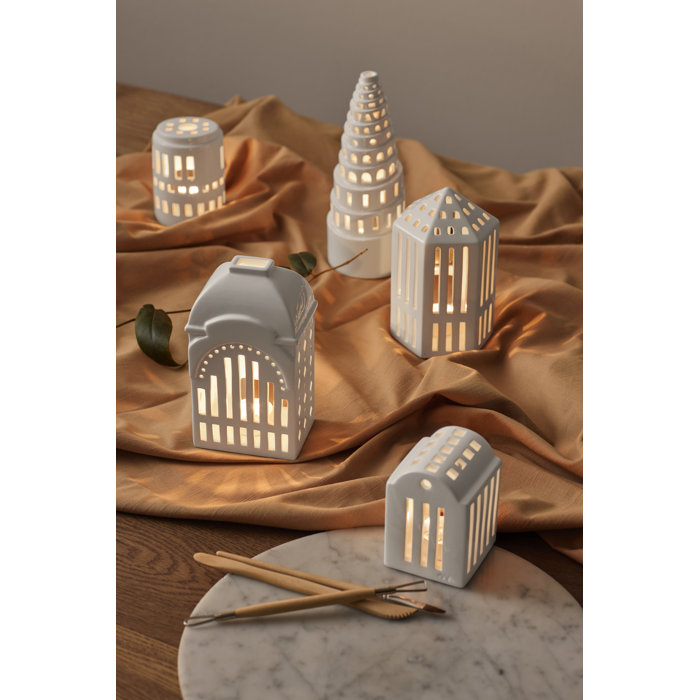 White Ceramic Scandinavian Hanging Candle Holder