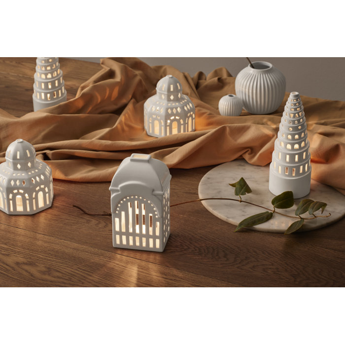 White Ceramic Scandinavian Hanging Candle Holder