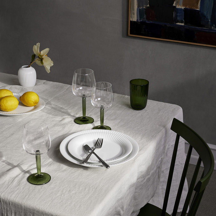 Hammershoi Green Stem Glass Wine Set, 11.8 oz