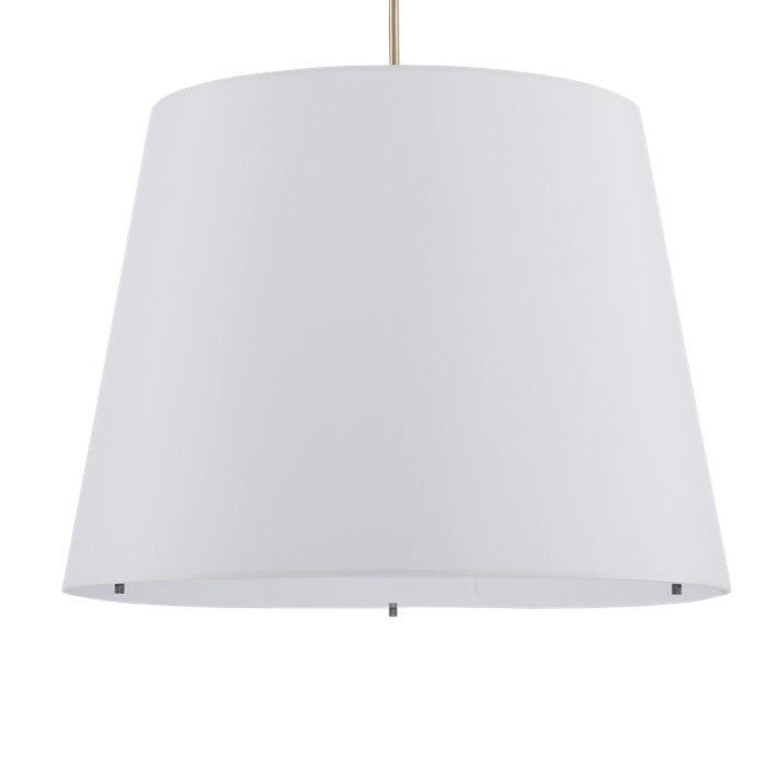 Antique Brass & White Arc Floor Lamp with Off-White Shantung Shade