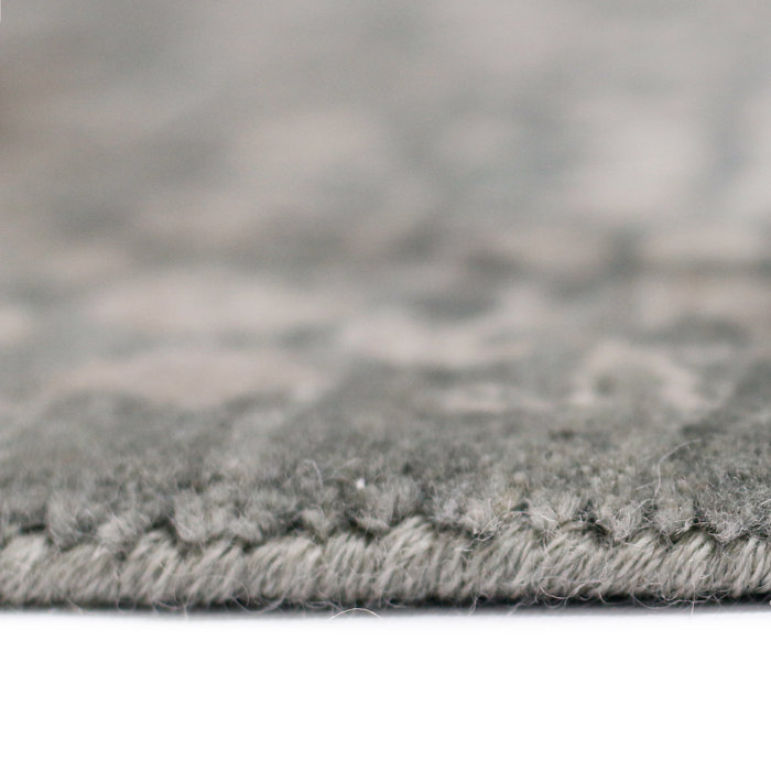 Handmade Blue and Gray Wool Diamond Area Rug