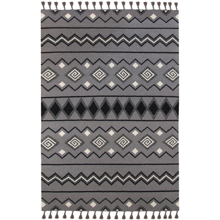 Dove Gray 9' x 12' Handwoven Wool Area Rug
