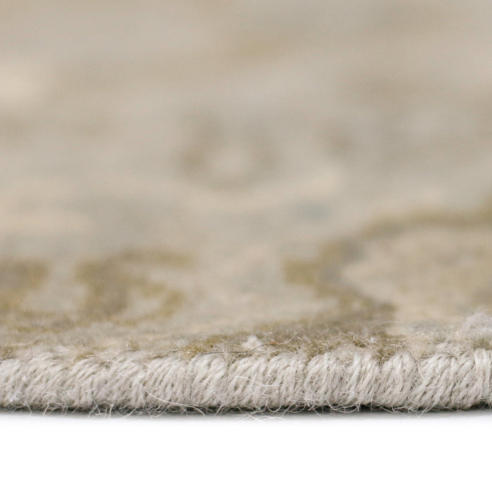 Hand-Knotted Blue and Beige Wool Area Rug 9' x 12'