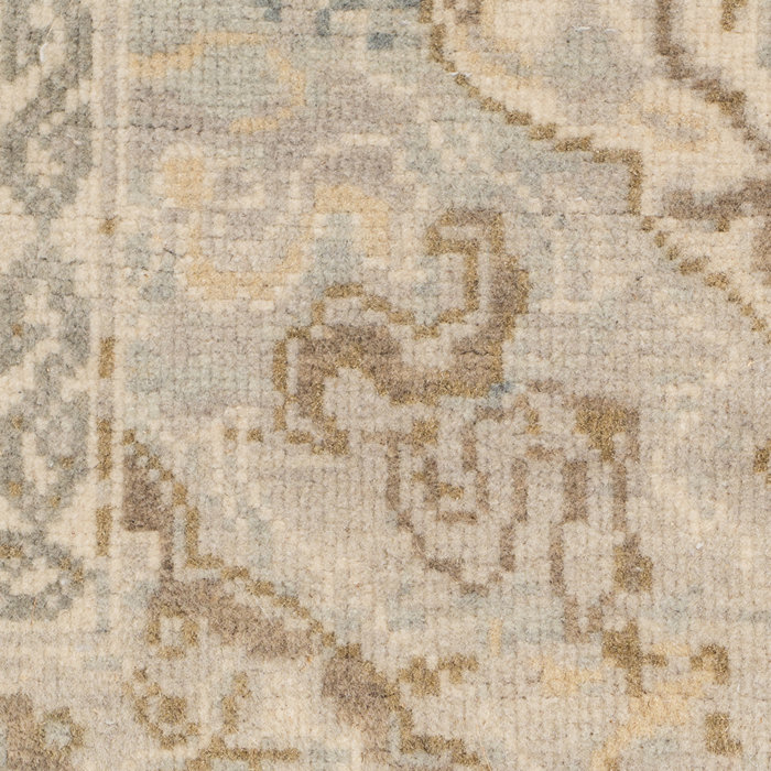 Hand-Knotted Blue and Beige Wool Area Rug 9' x 12'