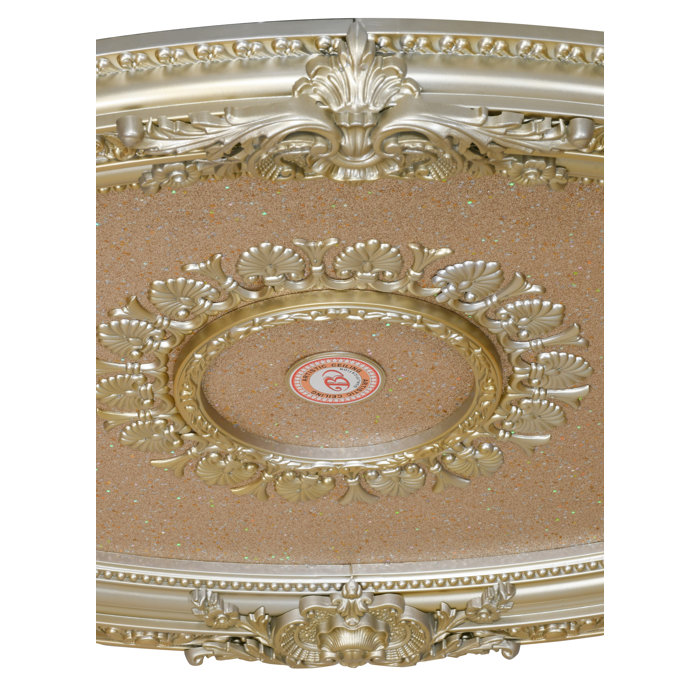 Rose Gold Oval Ceiling Medallion with Floral Pattern