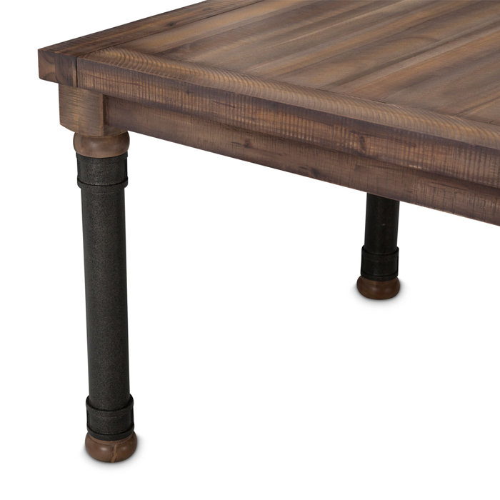 Reclaimed Wood Rustic Extendable Dining Table, 76" Brown