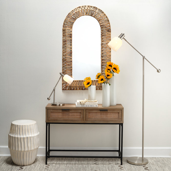 White Ombre Ceramic Drum Side Table