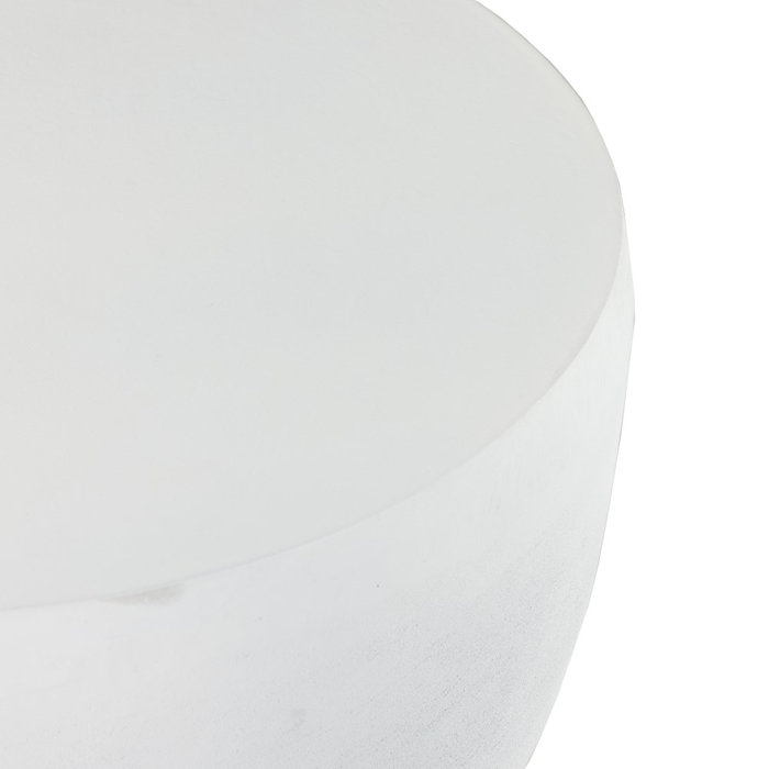 Matte White Round Aluminum Outdoor Side Table