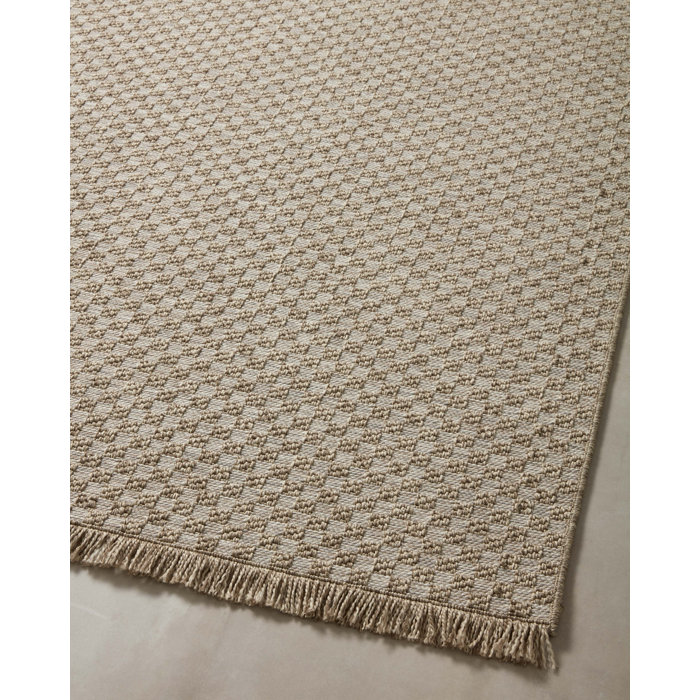 Dawn Checker Pattern Gray Synthetic 4' x 6' Indoor/Outdoor Area Rug